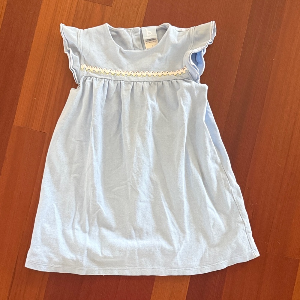 bella bliss Light Blue Dress with Zigzag Trim
